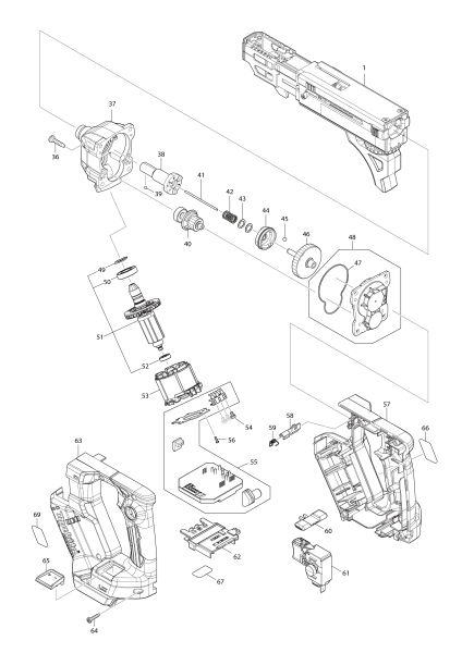 Makita Ersatzteile Akku-Magazinschrauber DFR552