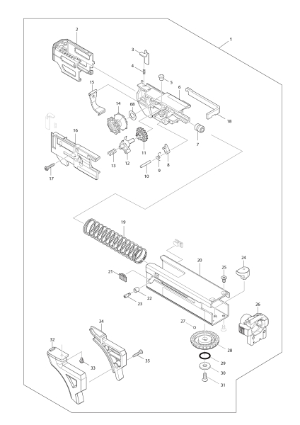 Makita Ersatzteile Akku-Magazinschrauber DFR552