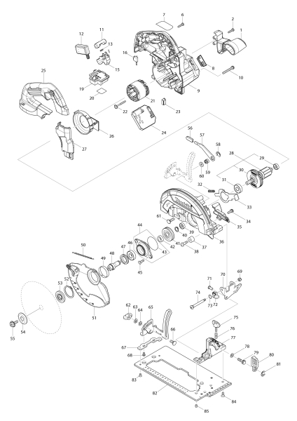 Makita Ersatzteile Akku-Handkreissäge DHS660