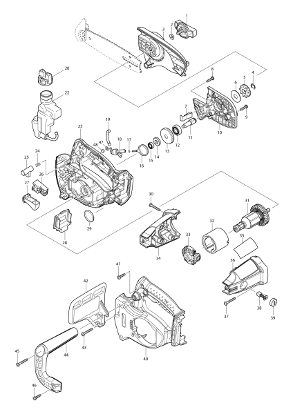 Makita Ersatzteile Akku-Kettensäge DUC122