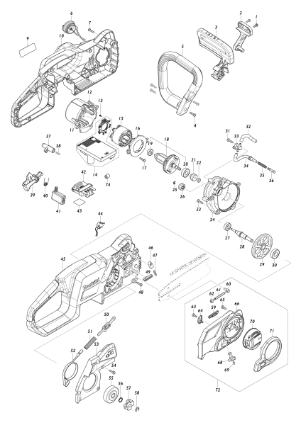 Makita Ersatzteile Akku-Kettensäge DUC307