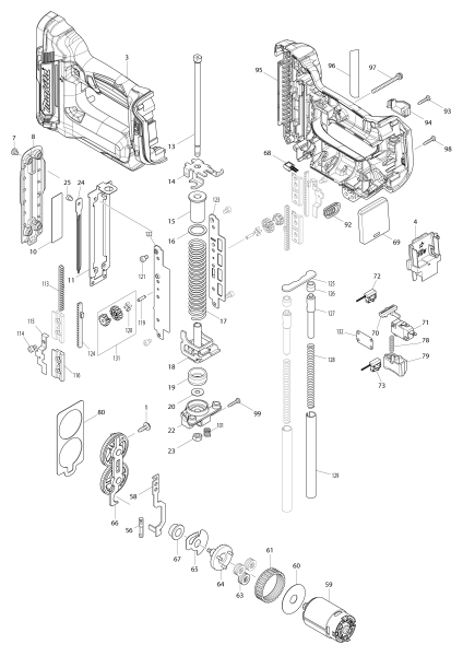 Makita Ersatzteile Akku-Stiftnagler DPT353