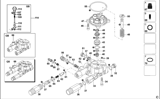 DEWALT Ersatzteile HOCHDRUCKREINIGER DXPW002(A)E Typ: 1 QS