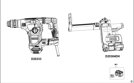 DEWALT Ersatzteile BOHRHAMMER D25335K Typ: 1 XJ