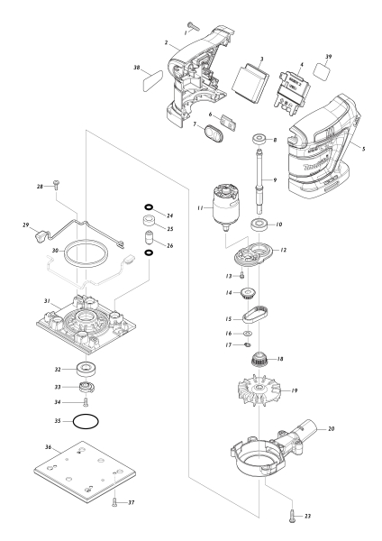 Makita Ersatzteile Akku-Schwingschleifer DBO484