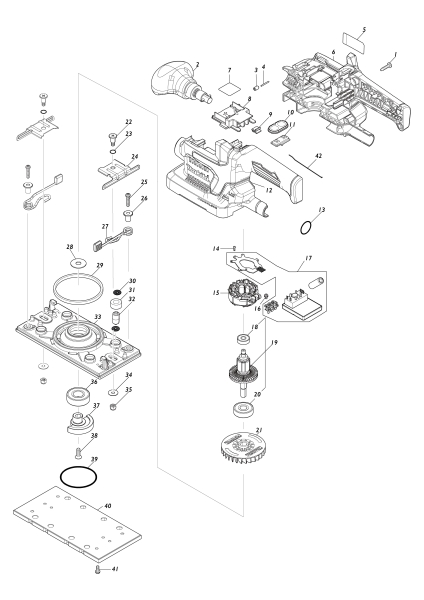 Makita Ersatzteile Akku-Schwingschleifer DBO382