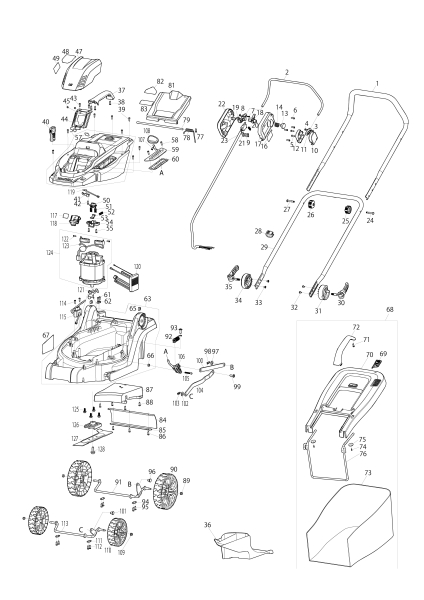 Makita Ersatzteile Akku-Rasenmäher DLM330