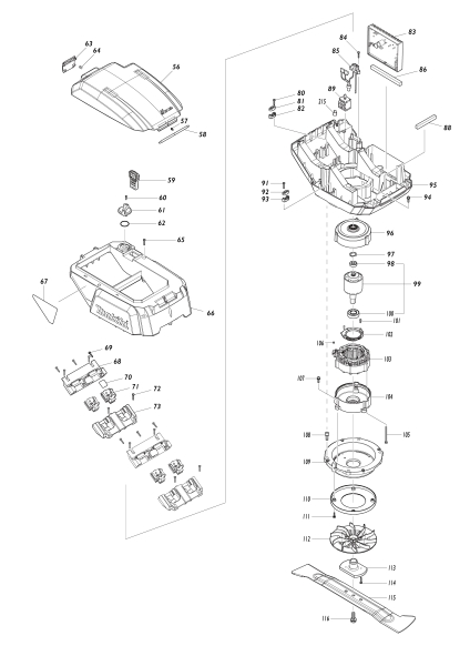 Makita Ersatzteile Akku-Rasenmäher DLM534