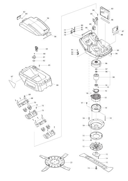 Makita Ersatzteile Akku-Rasenmäher DLM536