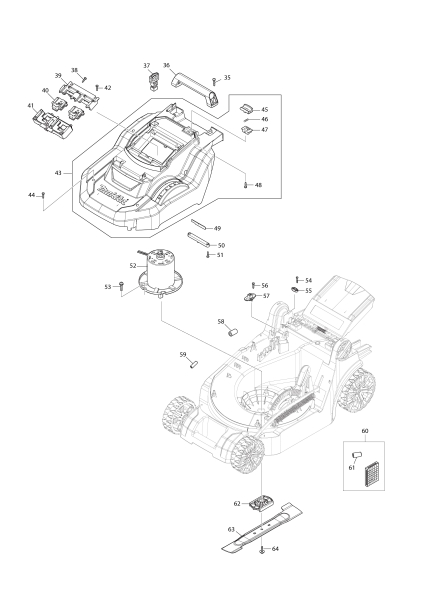 Makita Ersatzteile Akku-Rasenmäher DLM382