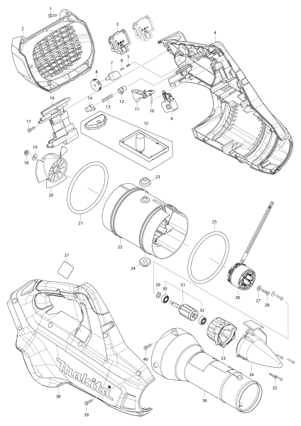Makita Ersatzteile Akku-Gebläse DUB362