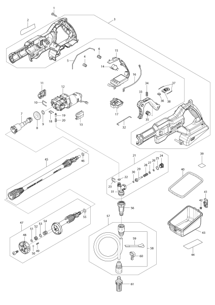 Makita Ersatzteile Akku-Druckreiniger DHW180