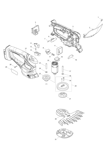 Makita Ersatzteile Akku-Gras-/Strauchschere DUM604