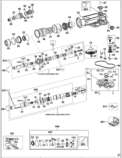 DEWALT Ersatzteile DREHHAMMER D25481 Typ: 1 QS