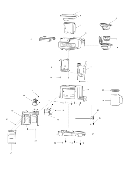 Makita Ersatzteile Akku-Kaffeemaschine DCM501