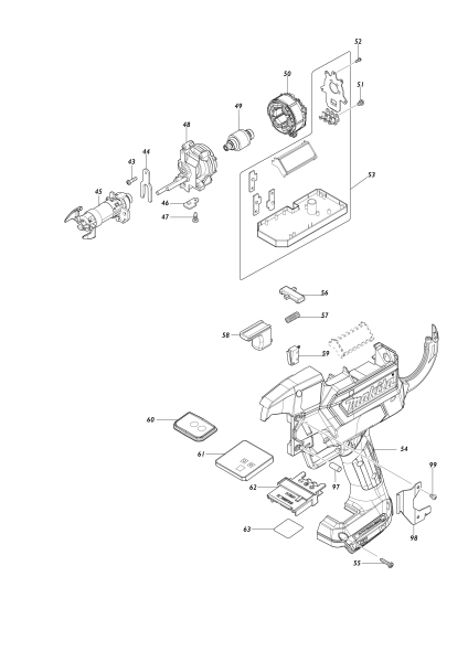 Makita Ersatzteile Akku-Bewehrungsverbinder DTR181