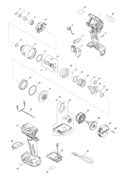 Makita Ersatzteile Akku-Schlagschrauber TD001G