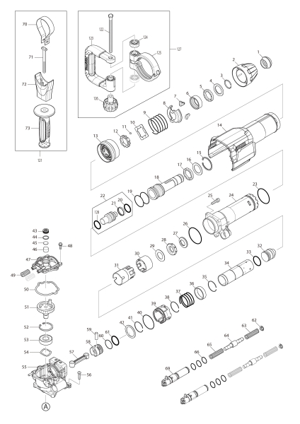 Makita Ersatzteile Akku-Stemmhammer HM001G