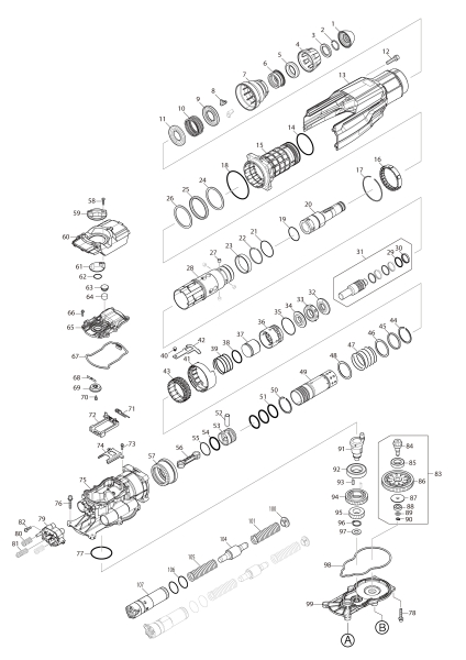 Makita Ersatzteile Akku-Kombihammer HR006G