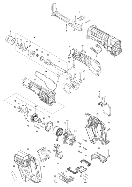 Makita Ersatzteile Akku-Reciprosäge JR001G