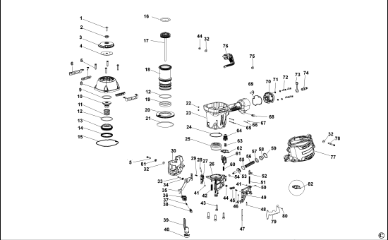 DEWALT Ersatzteile NAGLER DPN90C-1 Typ: 1 XJ