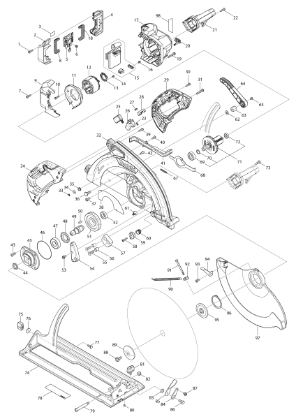 Makita Ersatzteile Akku-Handkreissäge HS013G