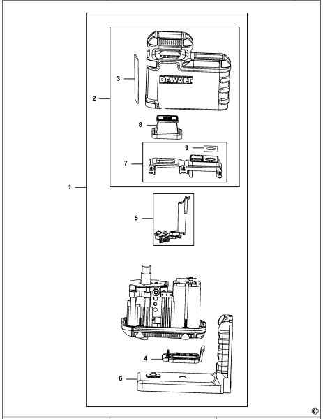 DEWALT Ersatzteile MULTILINIENLASER DW03601 Typ: 1 XJ