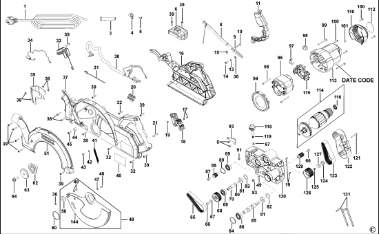DEWALT Ersatzteile GEHRUNGSSÄGE DWS778 Typ: 2 QS