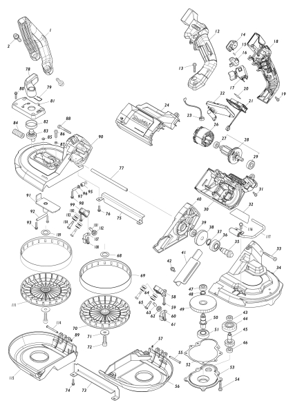 Makita Ersatzteile Akku-Bandsäge PB002G