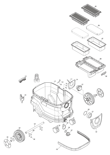 Makita Ersatzteile Akku-Staubsauger VC006GM