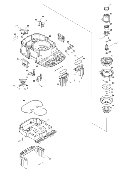 Makita Ersatzteile Akku-Staubsauger VC007GL