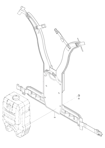 Makita Ersatzteile Akku-Rucksackstaubsauger VC008G