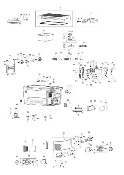 Makita Ersatzteile Akku-Kompressor-Kühl- und Wärmebox CW002G