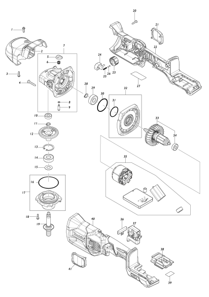 Makita Ersatzteile Akku-Poliermaschine PV001G