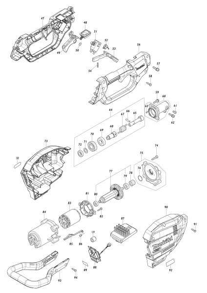 Makita Ersatzteile Akku-Hochentaster UA004G