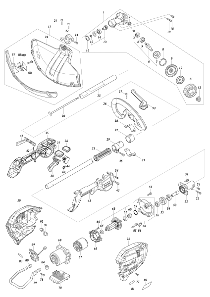 Makita Ersatzteile Akku-Freischneider UR007G