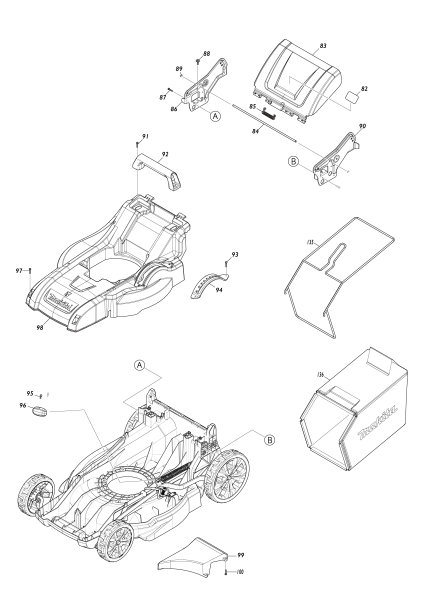 Makita Ersatzteile Akku-Rasenmäher LM001J