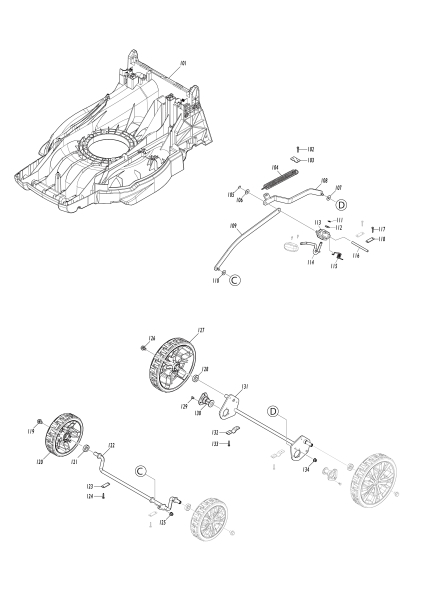 Makita Ersatzteile Akku-Rasenmäher LM001J