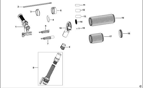 DEWALT Ersatzteile STAUBABSAUGERSATZ DWH201D Typ: 1 XJ