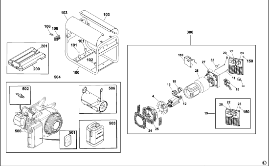 DEWALT Ersatzteile BENZIN-GENERATOR PE402SHI01A Typ: 1 XJ