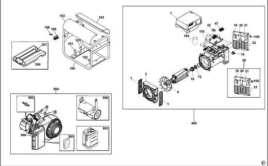 DEWALT Ersatzteile BENZIN-GENERATOR PE532THI00Q Typ: 1 XJ