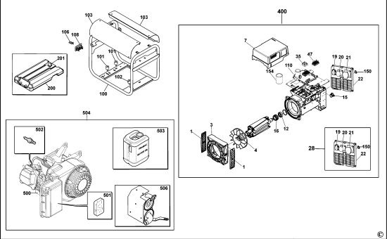 DEWALT Ersatzteile GENERATOR PE652THI00W Typ: 1 XJ