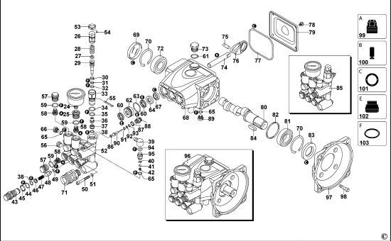 DEWALT Ersatzteile HOCHDRUCKREINIGER DXPW003CE Typ: 1 QS