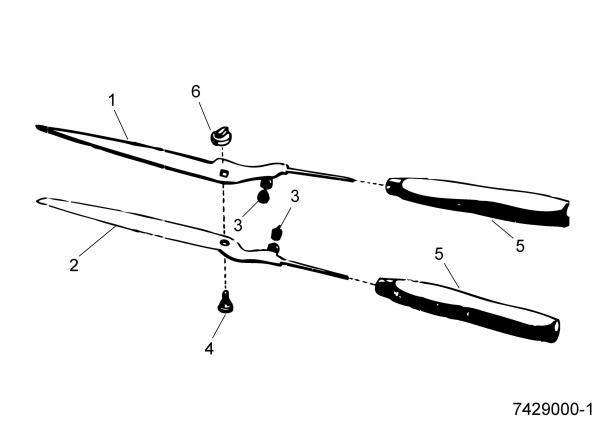 Ersatzteile WOLF-Garten manuelle Heckenschere RP-TL Typ: 7429000  (1986) Grundgerät 