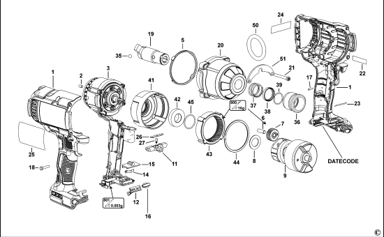 DEWALT Ersatzteile SCHLAGSCHRAUBENSCHL. DCF898 Typ: 1 QW