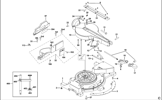 DEWALT Ersatzteile TISCH-, KAPP- UND GEHRUNGSSÄGE D27112 Typ: 3 QS
