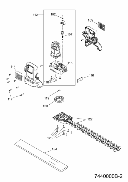 Ersatzteile WOLF-Garten Elektroheckenschere HSE 45 V Typ: 7440003  (2013) Elektromotor, Messer 