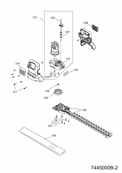 Ersatzteile WOLF-Garten Elektroheckenschere HSE 55 V Typ: 41AFMFEX650  (2019) Elektromotor, Messer 