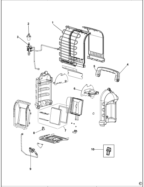 DEWALT Ersatzteile HEIZUNG DXH8BX Typ: 1 XJ