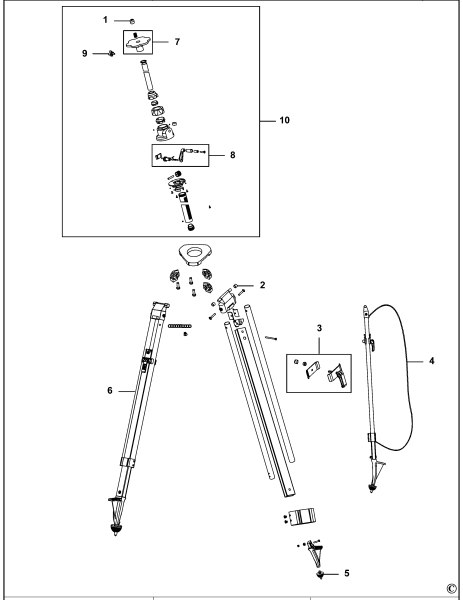 DEWALT Ersatzteile STATIV DE0735 Typ: 2 XJ